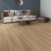 Swish Aqua Spotted Gum Light laminate flooring in an open-plan living room