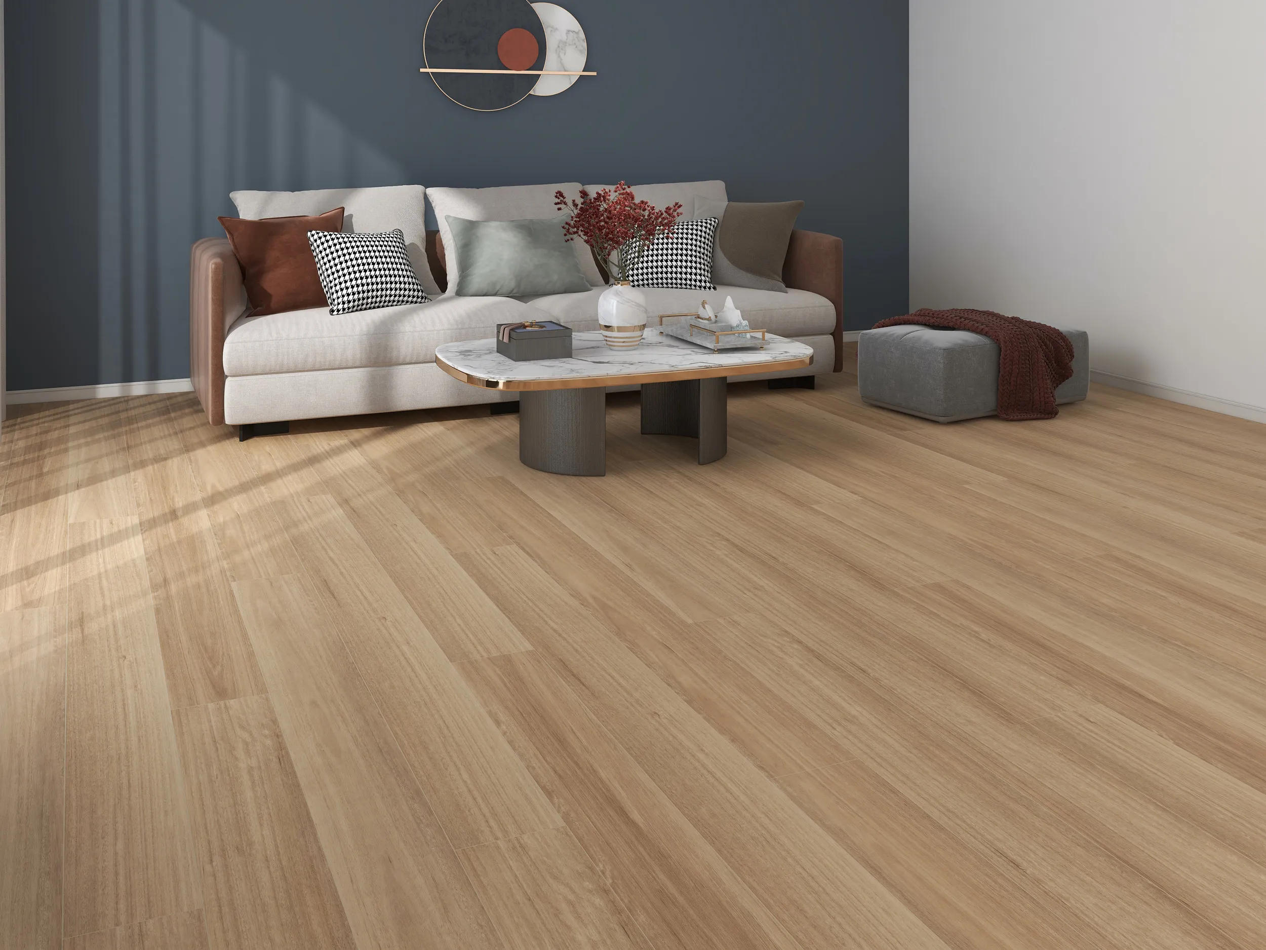 Swish Aqua Spotted Gum Light laminate flooring scene