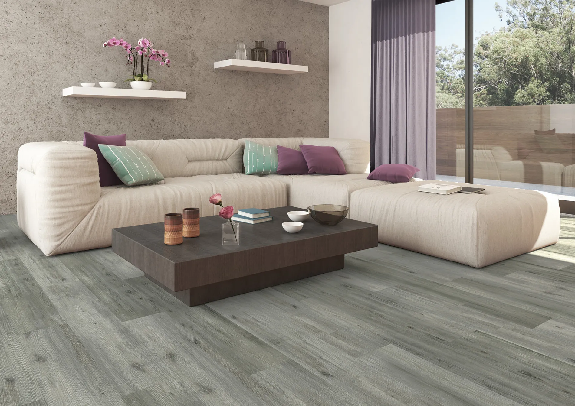 Ornato Luxury Umbrina vinyl plank flooring scene shot
