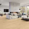 Aqua Stone 8.5 Dune hybrid flooring scene with light oak planks