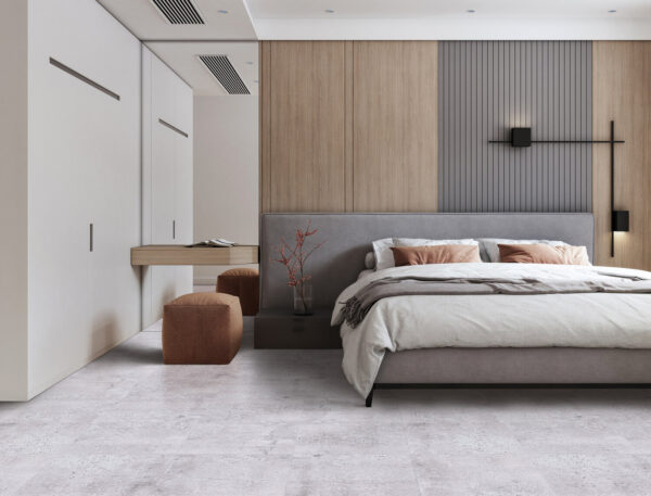 Kenbrock Cushionstone Natural Concrete Luxury Vinyl Flooring Scene