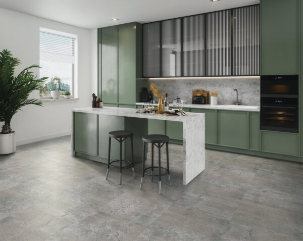 Kenbrock Cushionstone Bluestone Concrete Luxury Vinyl Flooring Scene