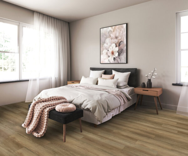 Virtuo Rigid 55 Lock Ocean View Spotted Gum Hybrid Flooring Scene