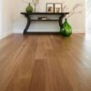 Prestige Oak Latte engineered flooring in a room setting