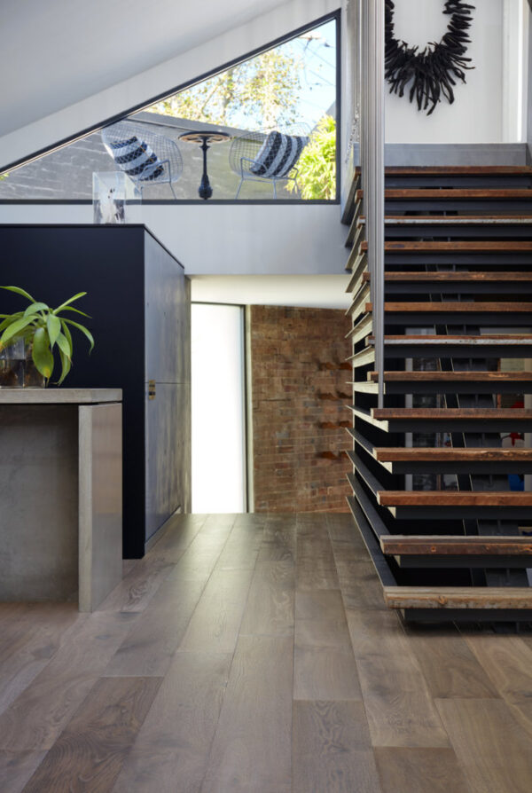 Prestige Oak Mink Grey engineered flooring in a room setting