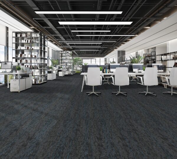 NFD Aurora Plus Azure grey with blue carpet tiles