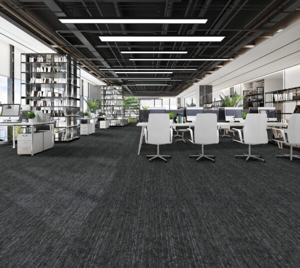 NFD Aurora Plus Celeste grey with teal carpet tiles