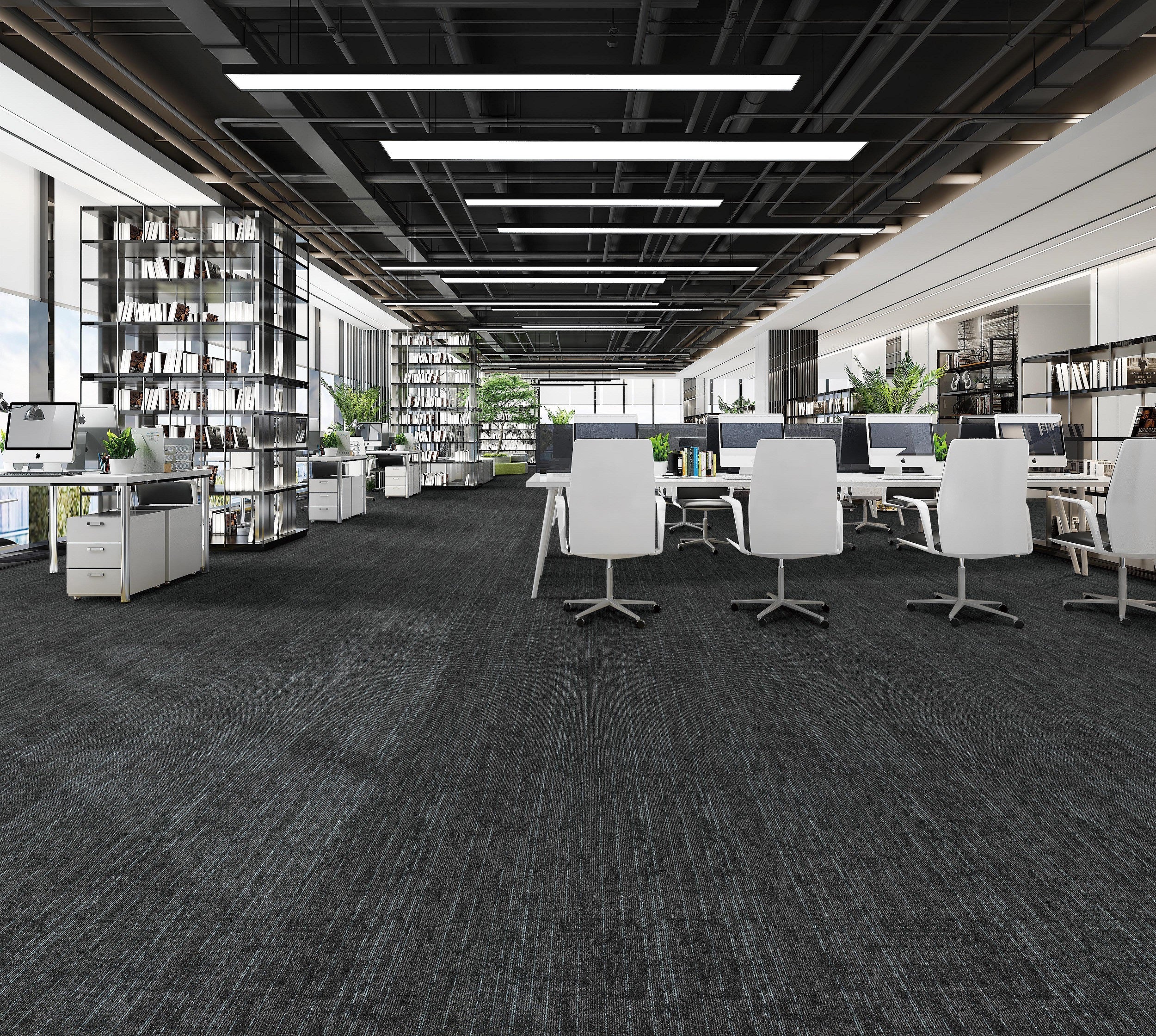 NFD Aurora Plus Celeste grey with teal carpet tiles