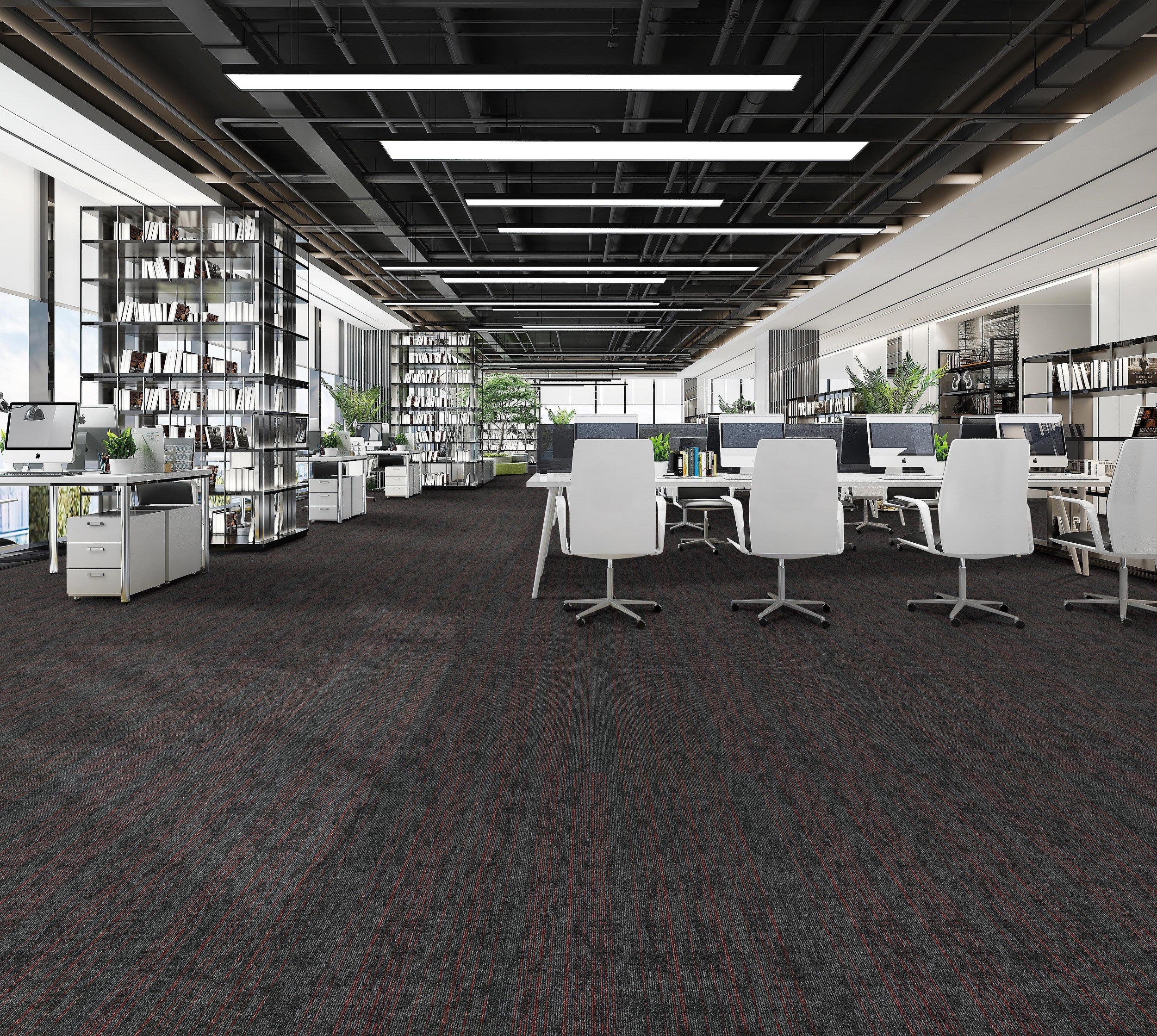 NFD Aurora Plus Crimson grey with red carpet tiles