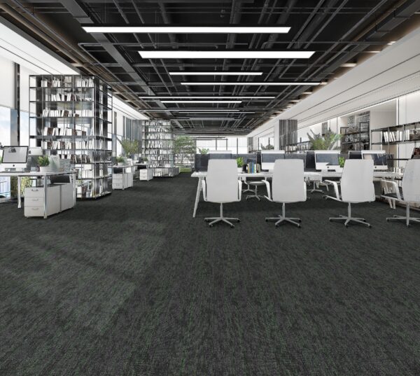 NFD Aurora Plus Tecna grey with green carpet tiles
