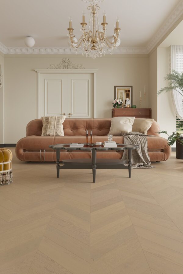 iDesign Chevron Casper White Engineered Timber Flooring