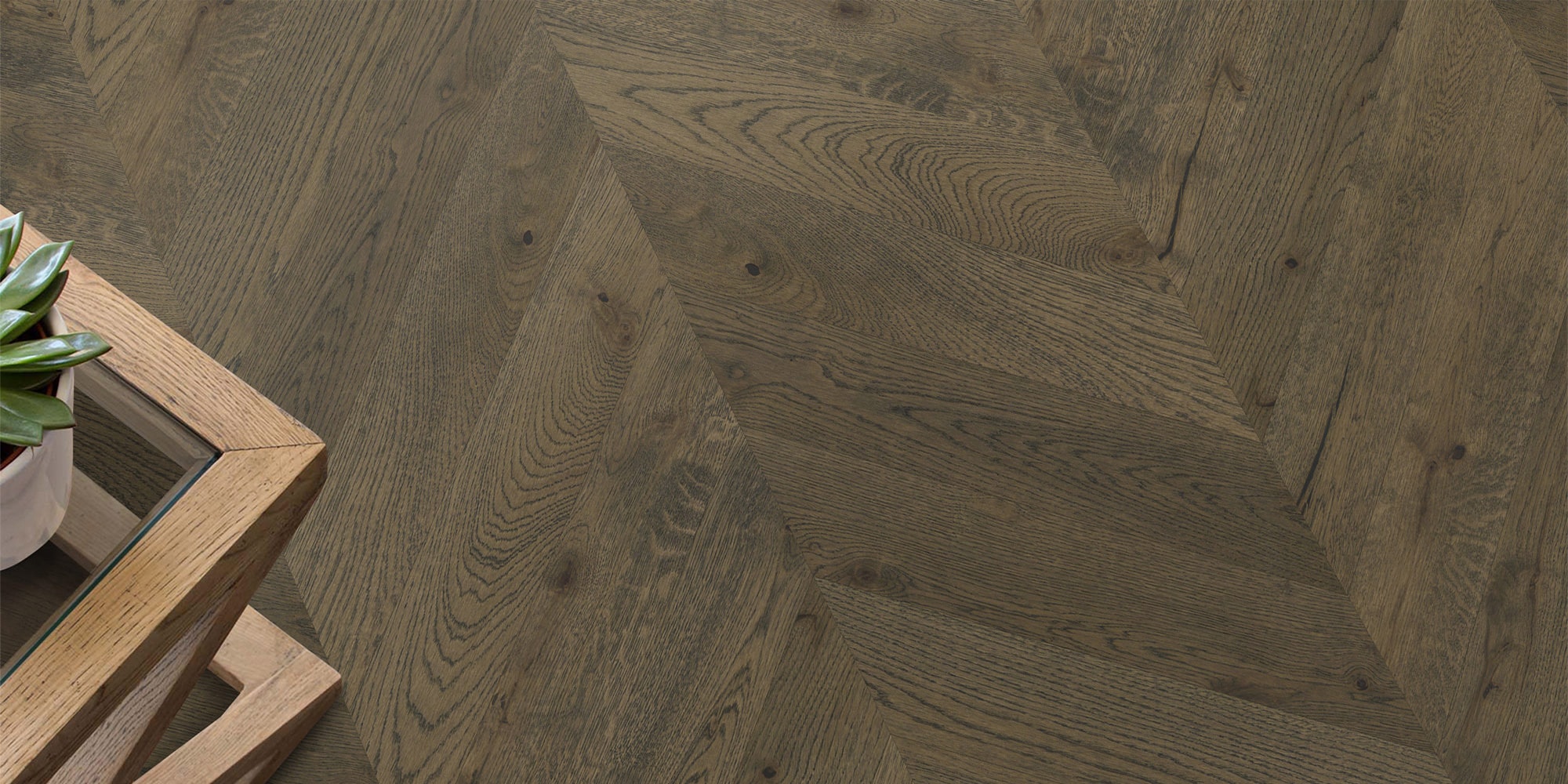 Godfrey Hirst Corsica Chevron Coffee Oak dark brown oak engineered timber flooring