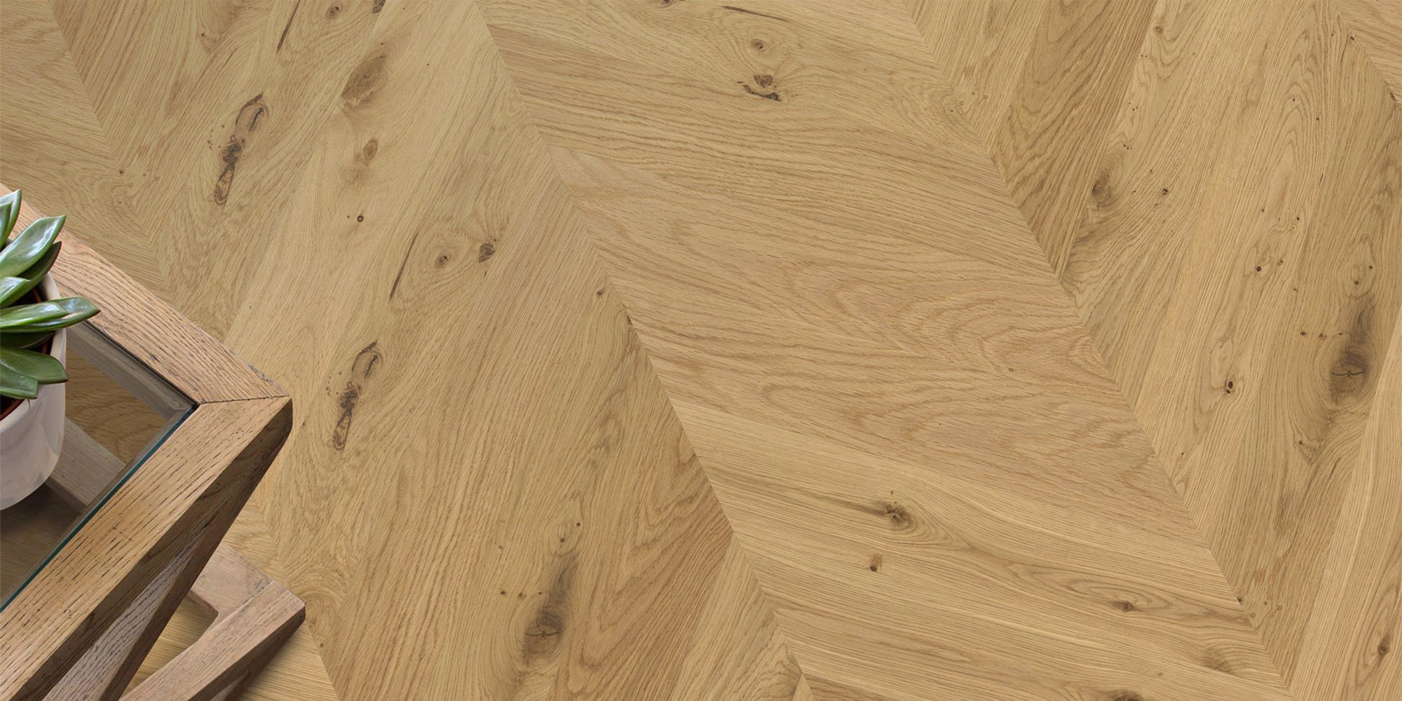 Godfrey Hirst Corsica Chevron Natural Oak Brush natural golden oak, brushed engineered timber flooring