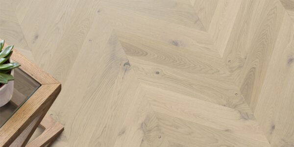 Godfrey Hirst Corsica Chevron Coastal Oak pale cream oak engineered timber flooring