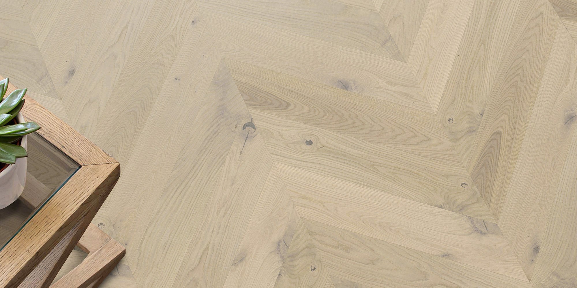 Godfrey Hirst Corsica Chevron Coastal Oak pale cream oak engineered timber flooring