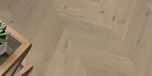 Godfrey Hirst Corsica Chevron Weathered Oak pale washed grey oak engineered timber flooring