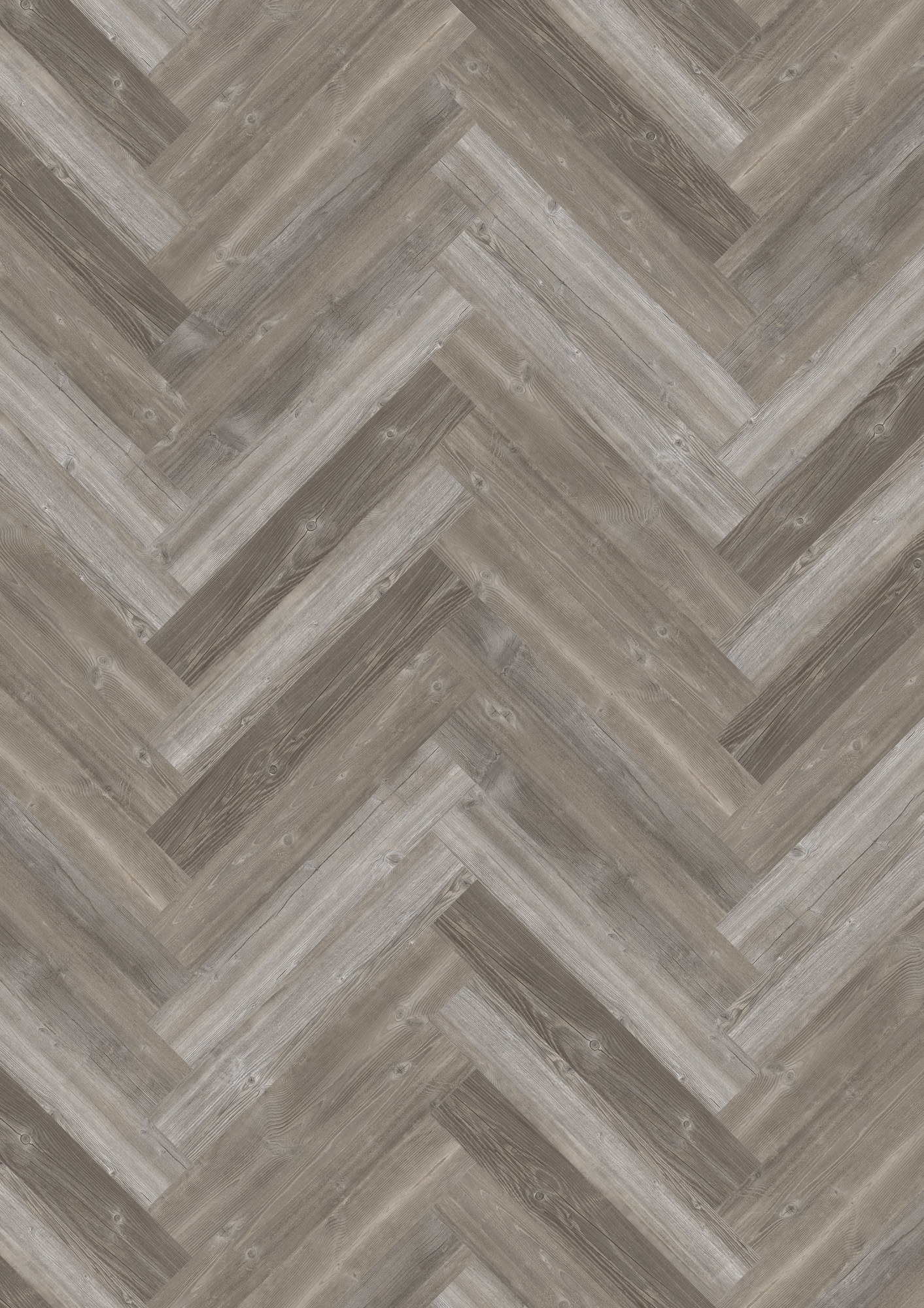 ArtiFloor Premium Herringbone Grey River Pine 4.5mm vinyl flooring laid in a herringbone pattern