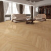 ArtiFloor Premium Herringbone Driftwood vinyl flooring installed in a formal living room