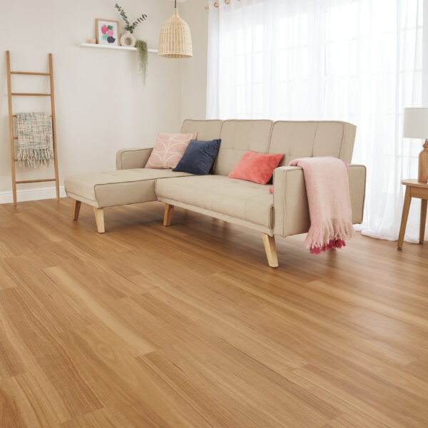 Karndean Knight Tile Classic Spotted Gum Luxury Vinyl Plank Flooring room scene
