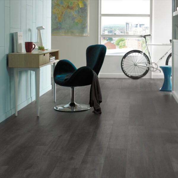 Karndean Van Gogh Gluedown Ebony Vinyl Plank Flooring room scene