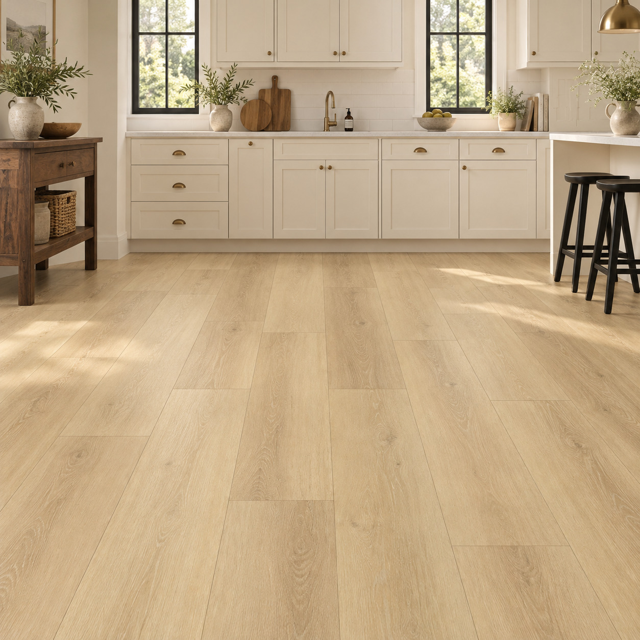 Resiplank RigidCore Summit Chiffon Hybrid Flooring in a furnished home interior