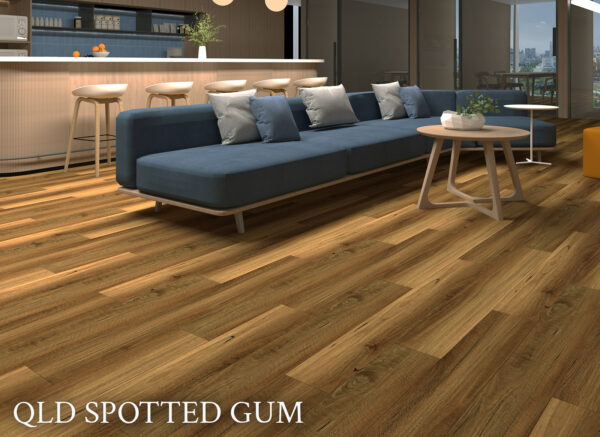 Artistic Australian Hardwood QLD Spotted Gum vinyl plank flooring - room view