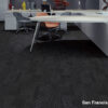 Artistic San Francisco A09 near-black charcoal carpet tiles - installed