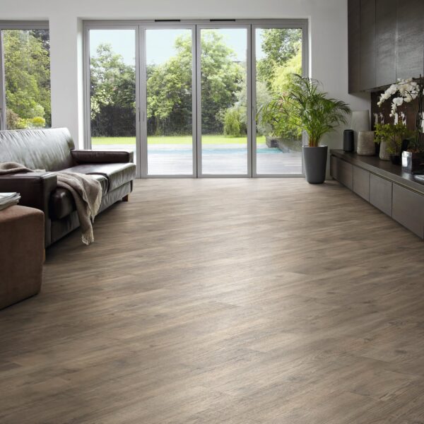 Karndean Knight Tile Rigid Core Light Worn Oak flooring in a room setting