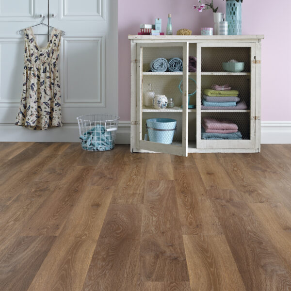 Karndean Knight Tile Rigid Core Mid Limed Oak flooring in a room setting