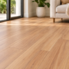 Illustrative floor-focused room scene showing BestBuys Coastal Blackbutt 8mm hybrid flooring