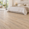 Illustrative bedroom showing BestBuys Driftwood 8mm hybrid flooring