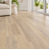 Illustrative floor-focused room scene showing BestBuys Driftwood 8mm hybrid flooring