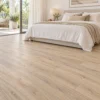 Illustrative bedroom showing BestBuys Driftwood 8mm hybrid flooring